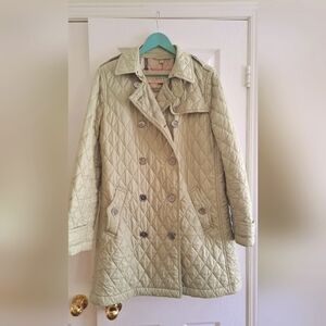 Burberry BRIT Quilted jacket, Size Large, Fresh Pistachio Shell